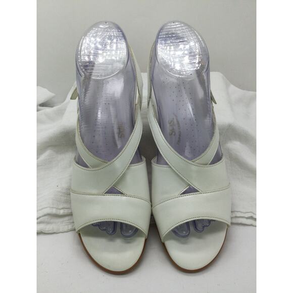SAS Caress White Strap Wedge Sandal Womens 9.5N Comfort Sandal NIB - Picture 2 of 10